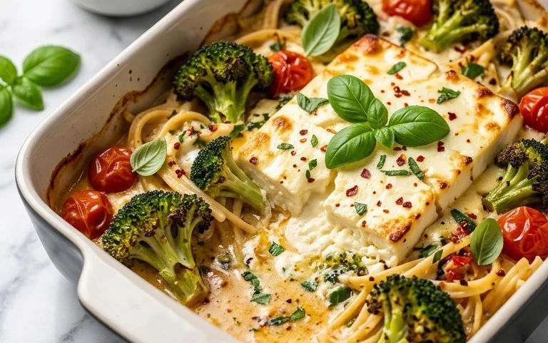Baked Feta and Broccoli Pasta