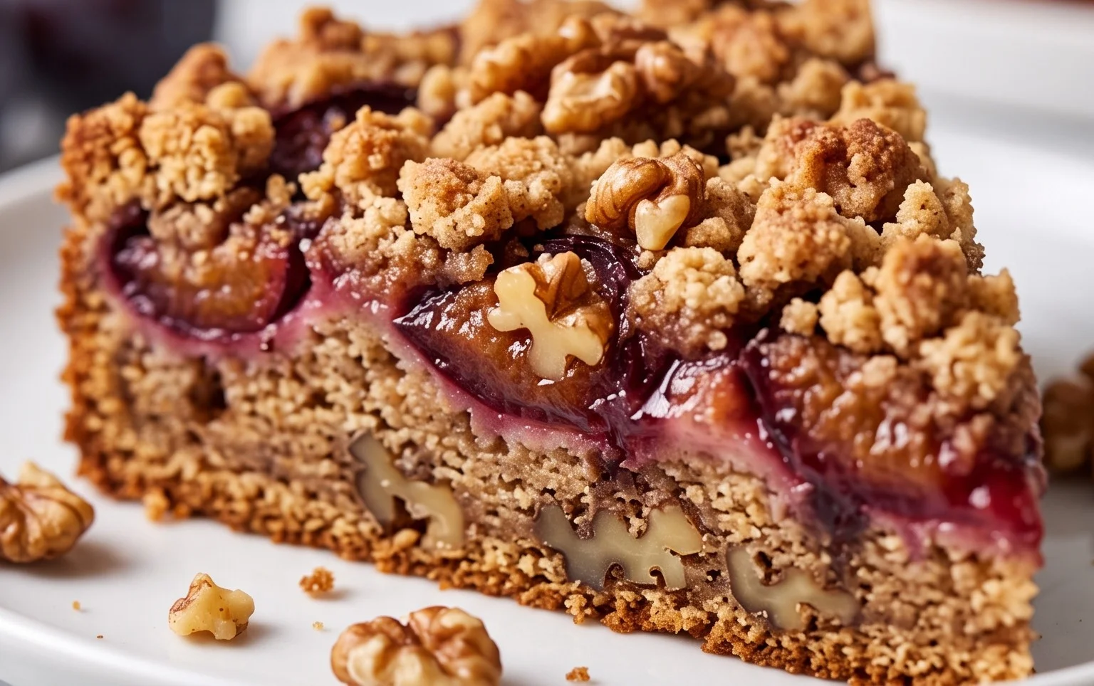 Walnuss-Zwetschgenkuchen mit Zimt-Streuseln